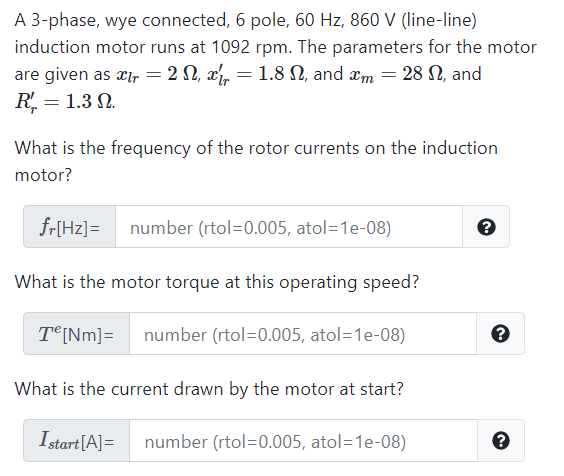 Solved A 3-phase, wye connected, 6 pole, 60 Hz, 860 V | Chegg.com