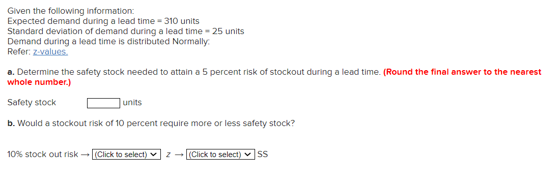 Solved Given the following information: Expected demand | Chegg.com