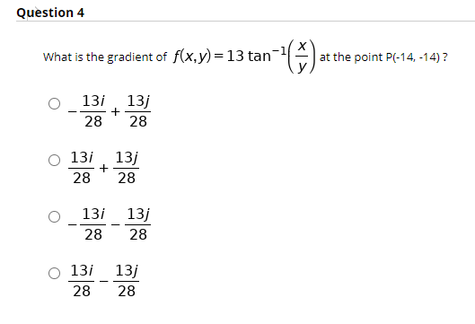 Solved Question 4 What is the gradient of f open parentheses | Chegg.com