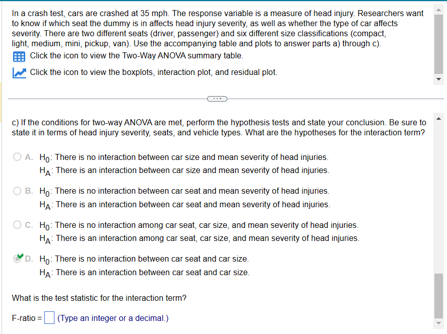 Solved In a crash test, cars are crashed at 35mph. The | Chegg.com