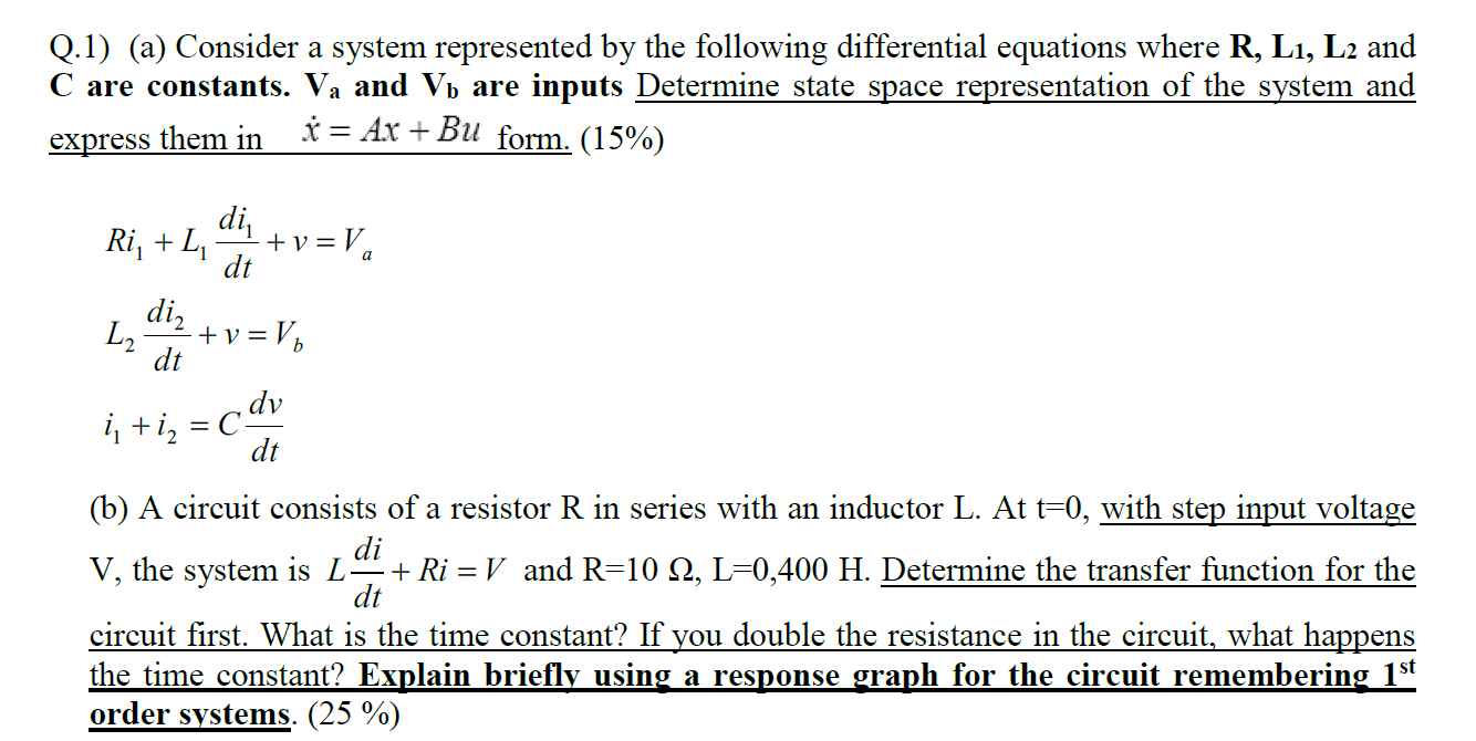 Solved (a) Consider a system represented by the following | Chegg.com