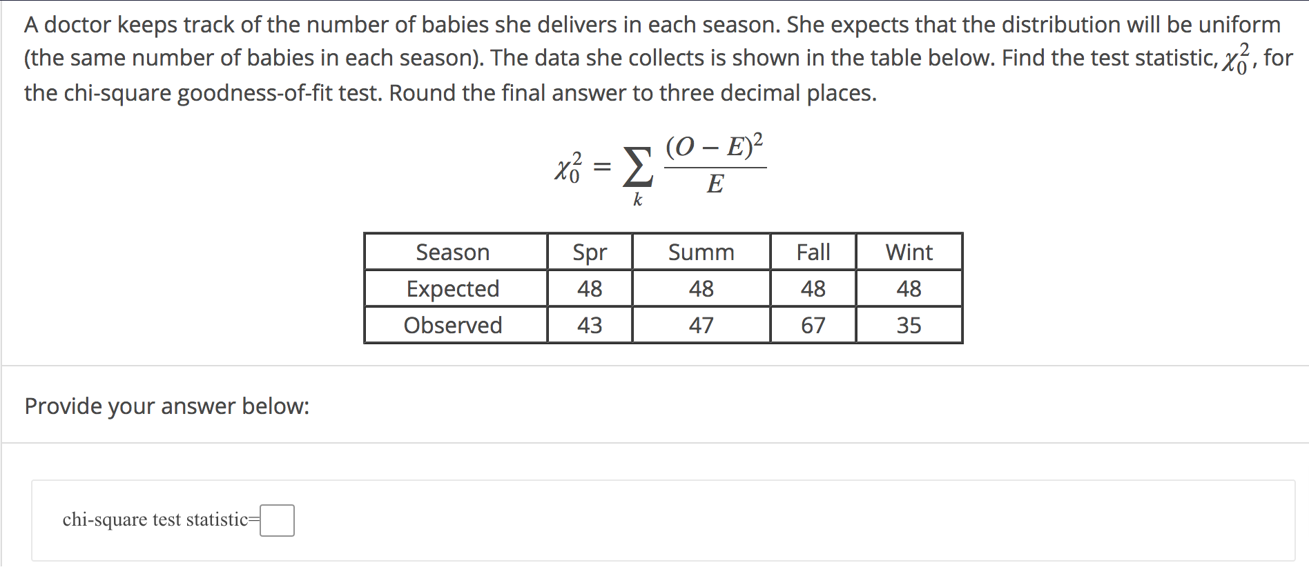 Solved i for A doctor keeps track of the number of babies | Chegg.com