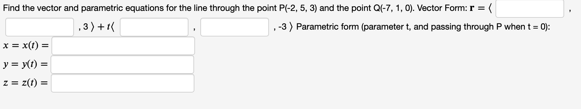 Solved Find the vector and parametric equations for the line | Chegg.com