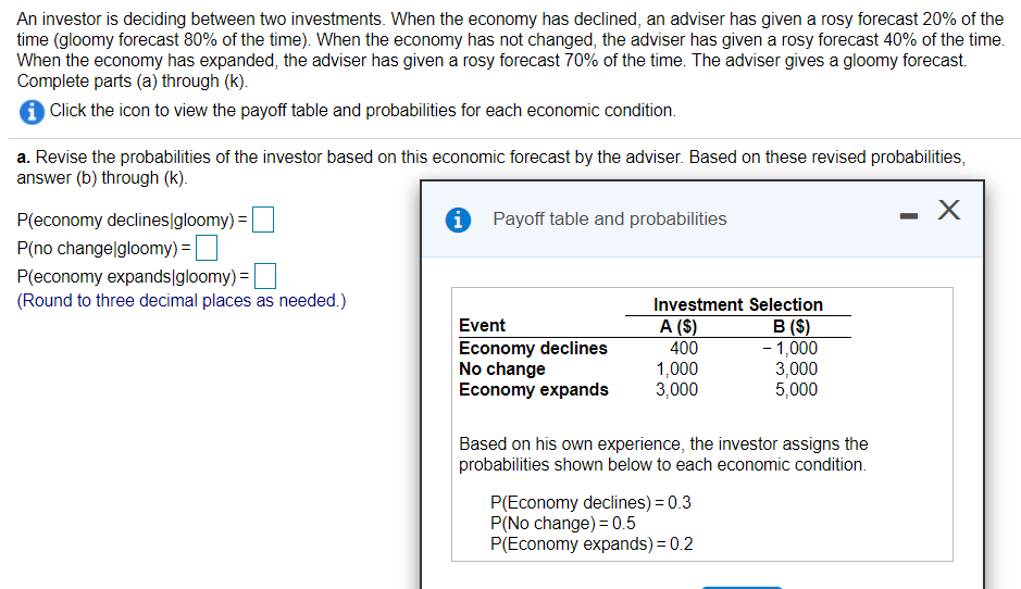 Solved An Investor Is Deciding Between Two Investments. When | Chegg.com