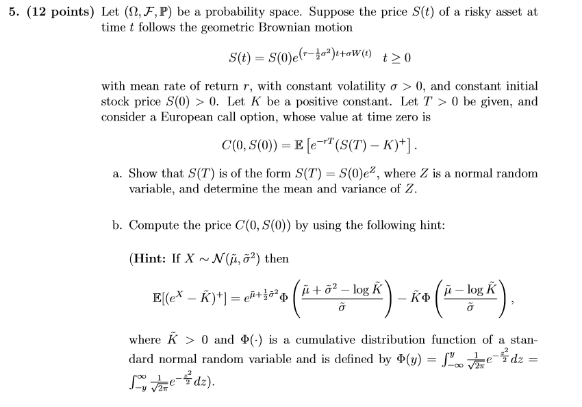 5 12 Points Let 12 F P Be A Probability Space Chegg Com