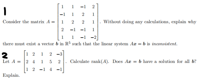 Solved 2 1 2 1 2 1 -1 1 -1 Consider the matrix A = 1 2 1 | Chegg.com