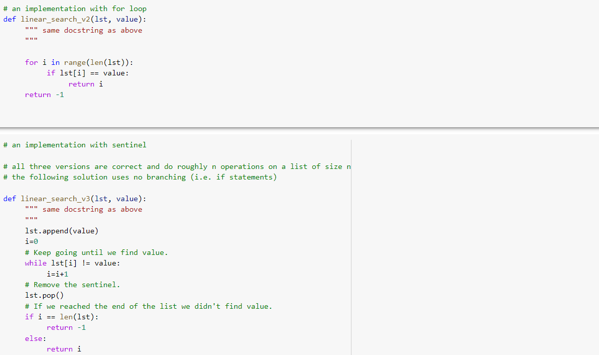 Solved Prog ex 1: •All three versions of linear search in | Chegg.com