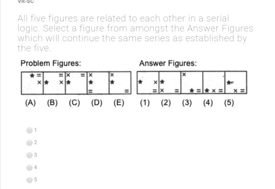 Vr Logic Problem Example Visual Reasoning VR-SC All five figures are related | Chegg.com