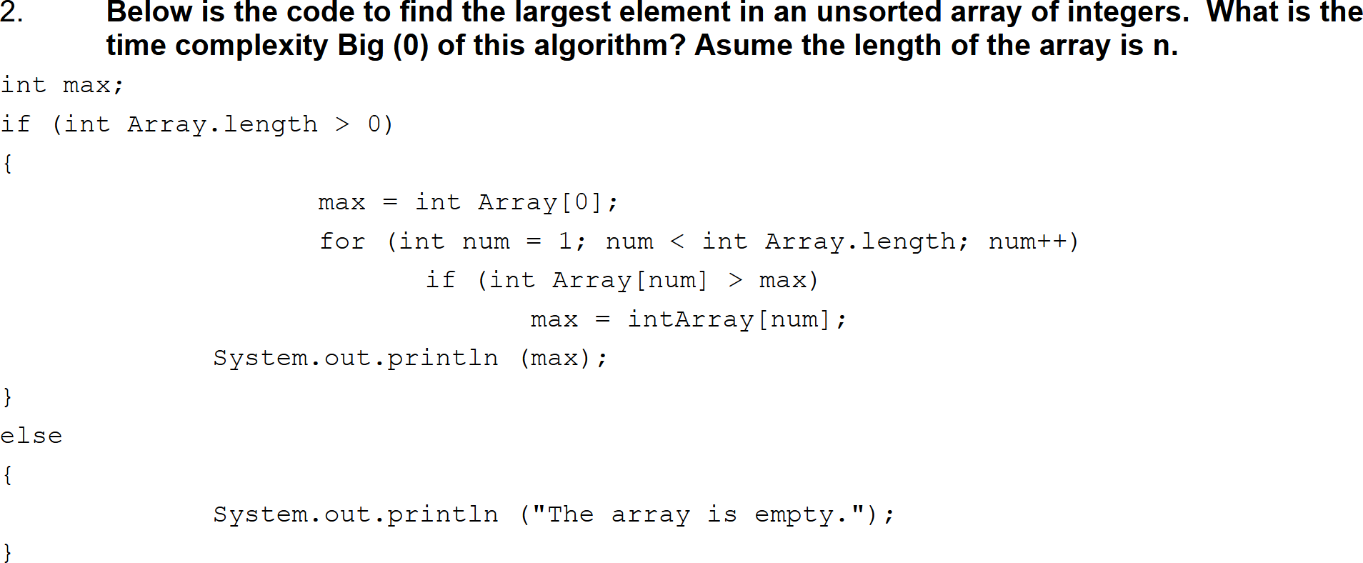 Solved What is the order (asymptotic complexity) of the | Chegg.com
