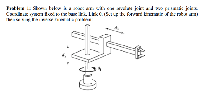 Solved Problem 1: Shown below is a robot arm with one | Chegg.com