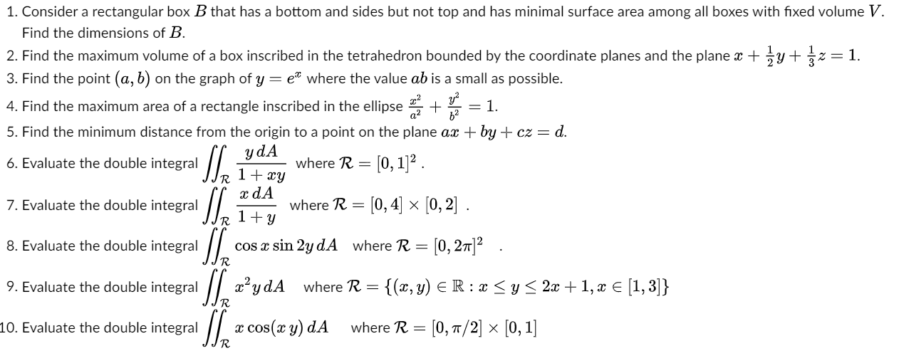 Solved 1. Consider a rectangular box B that has a bottom and | Chegg.com