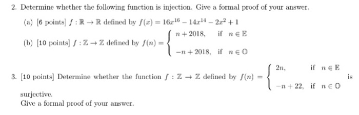 Solved 2. Determine whether the following function is | Chegg.com