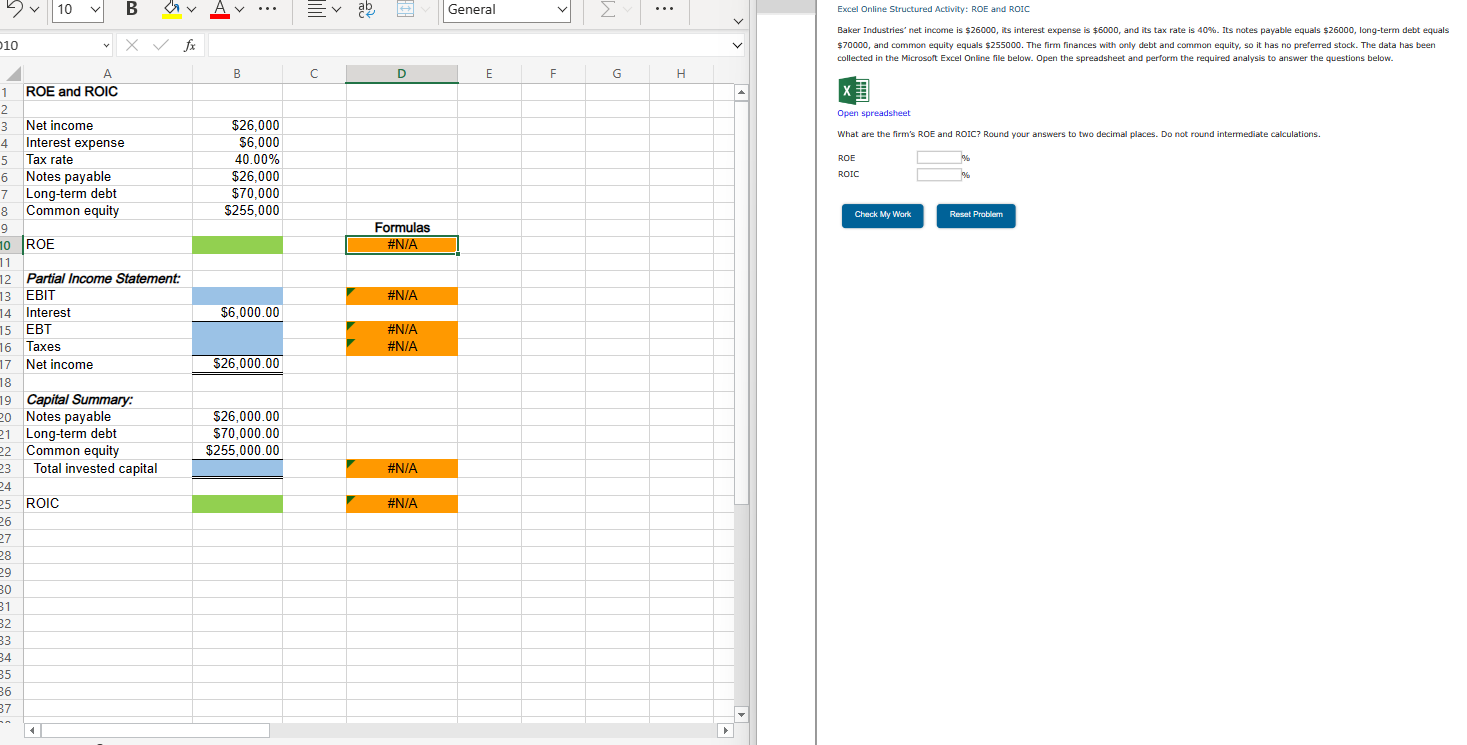 Solved Baker Industries' net is 26000, its interest