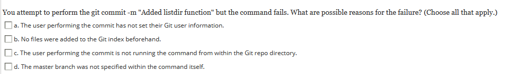 Solved You attempt to perform the git commit-m "Added | Chegg.com