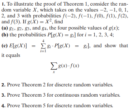 Solved 1. To illustrate the proof of Theorem 1, consider the | Chegg.com