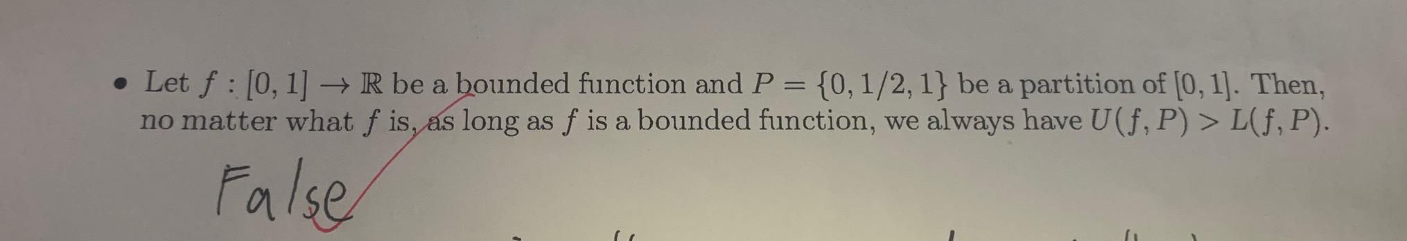 Solved Let F [0 1]→r Be A Bounded Function And P {0 1 2 1}