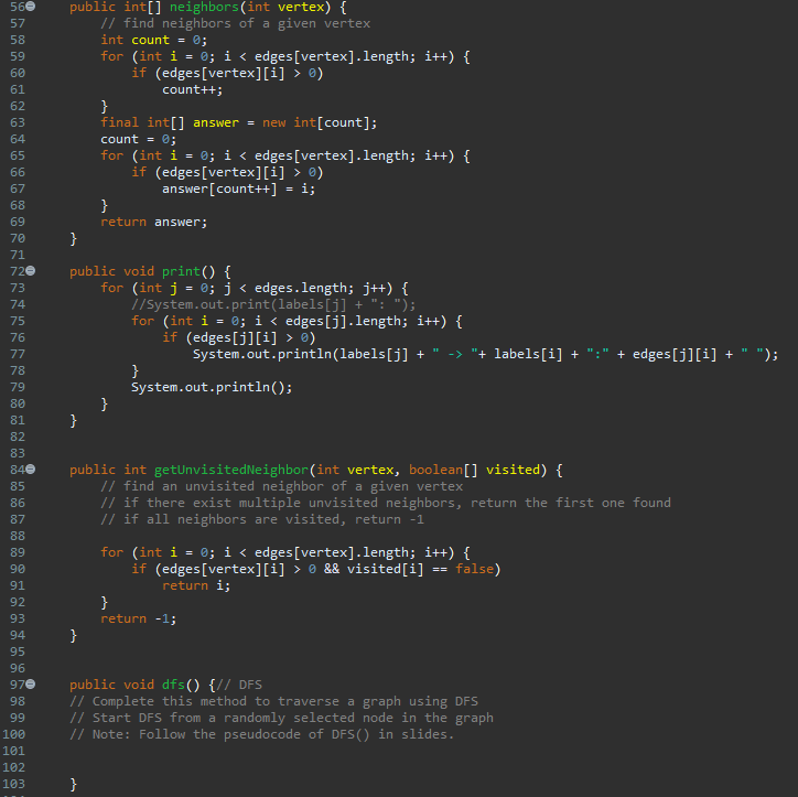 Solved (50 pts) Task 1: Write Java codes to create the graph