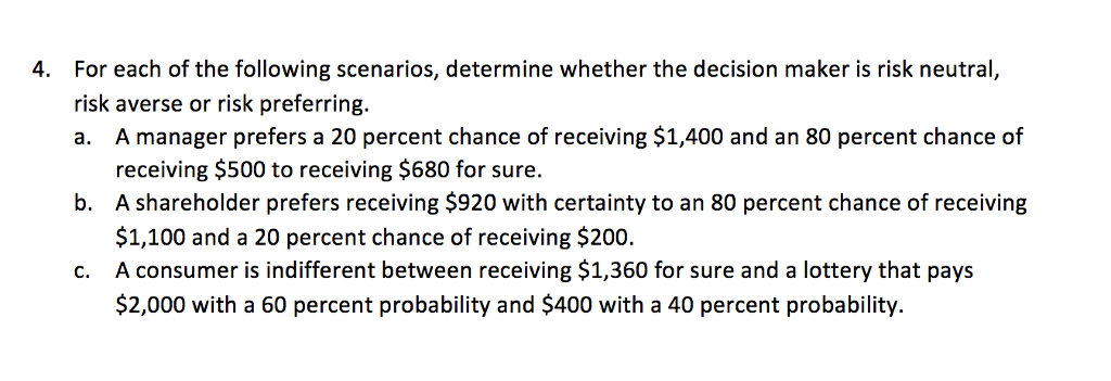 Solved For Each Of The Following Scenarios, Determine | Chegg.com