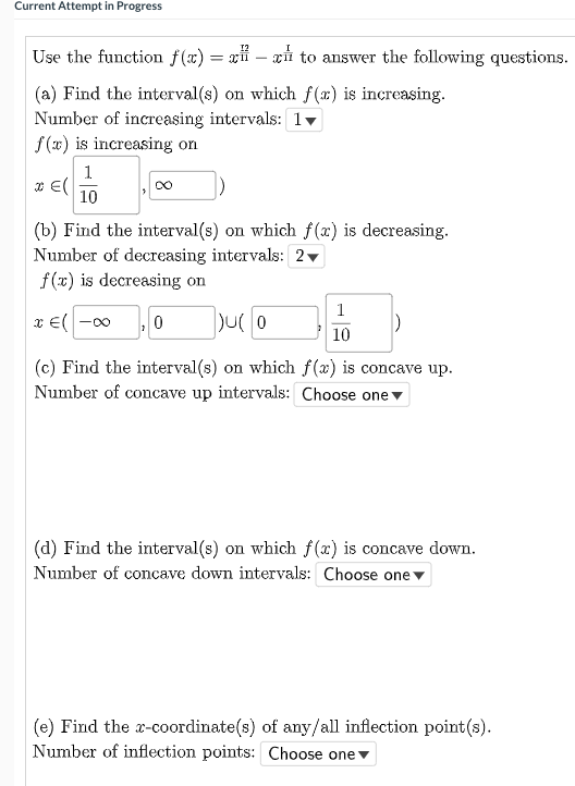 Solved Current Attempt In Progress Co Use The Function F Chegg Com