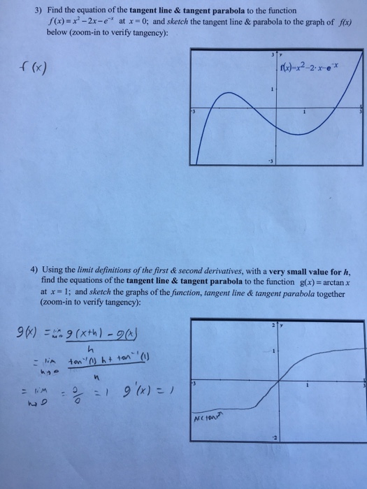 Solved 3 Find The Equation Of The Tangent Lineand Tangent