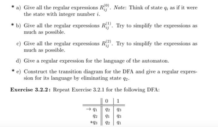 Solved a) Give all the regular expressions R. Note: Think of | Chegg.com
