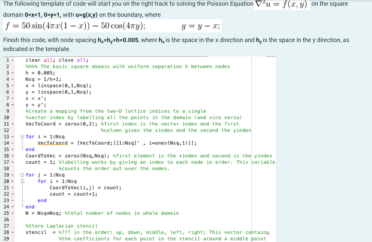 The following template of code will start you on the | Chegg.com