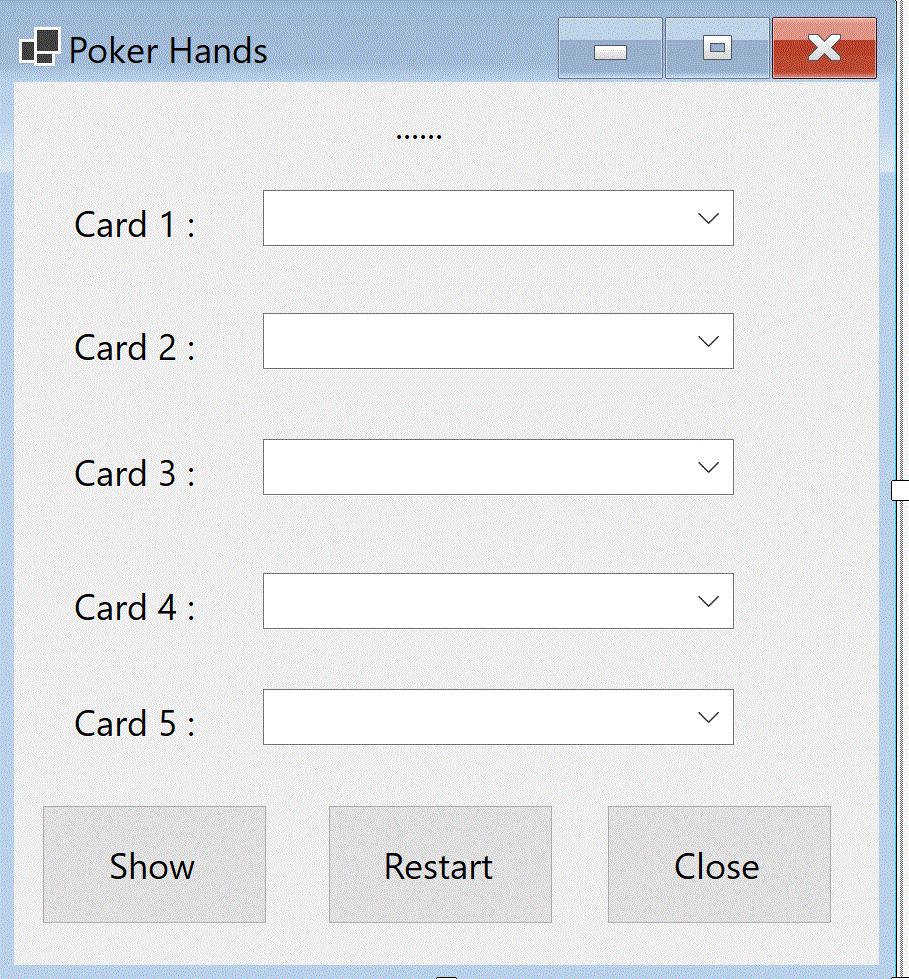 Solved Poker Hands X х Card 1 : Card 3: