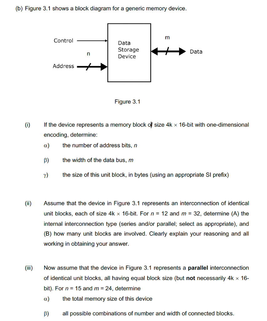 (b) Figure 3.1 shows a block diagram for a generic | Chegg.com