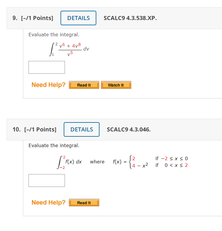 Solved 9. [-/1 Points] DETAILS SCALC9 4.3.538.XP. Evaluate | Chegg.com