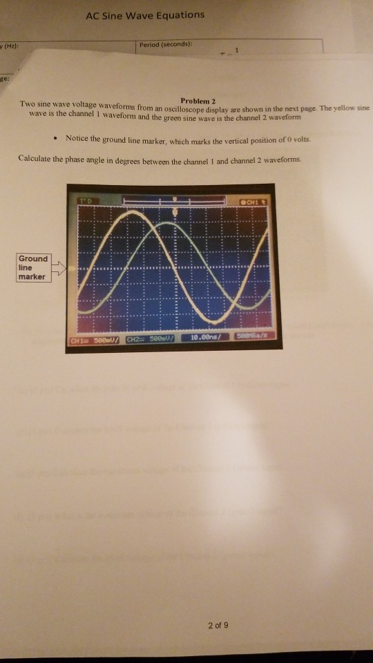 Solved AC Sine Wave Equations Period (seconds) Problem 2 Two