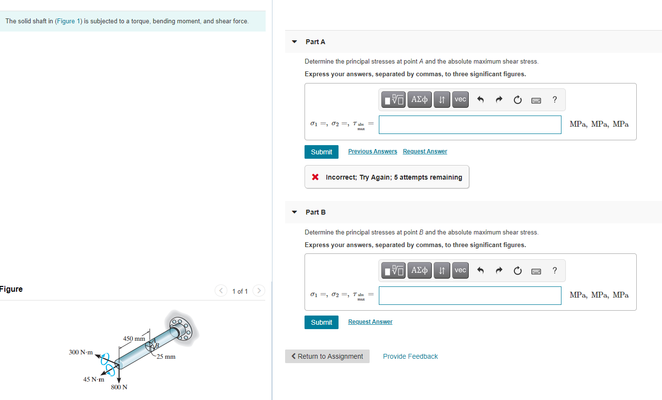 Solved The solid shaft in (Figure 1) is subjected to a | Chegg.com