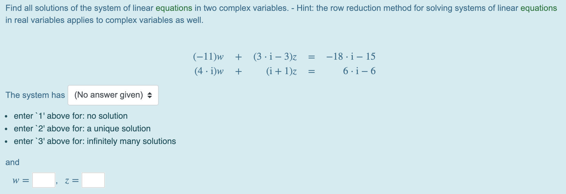 Solved Find all solutions of the system of linear equations | Chegg.com