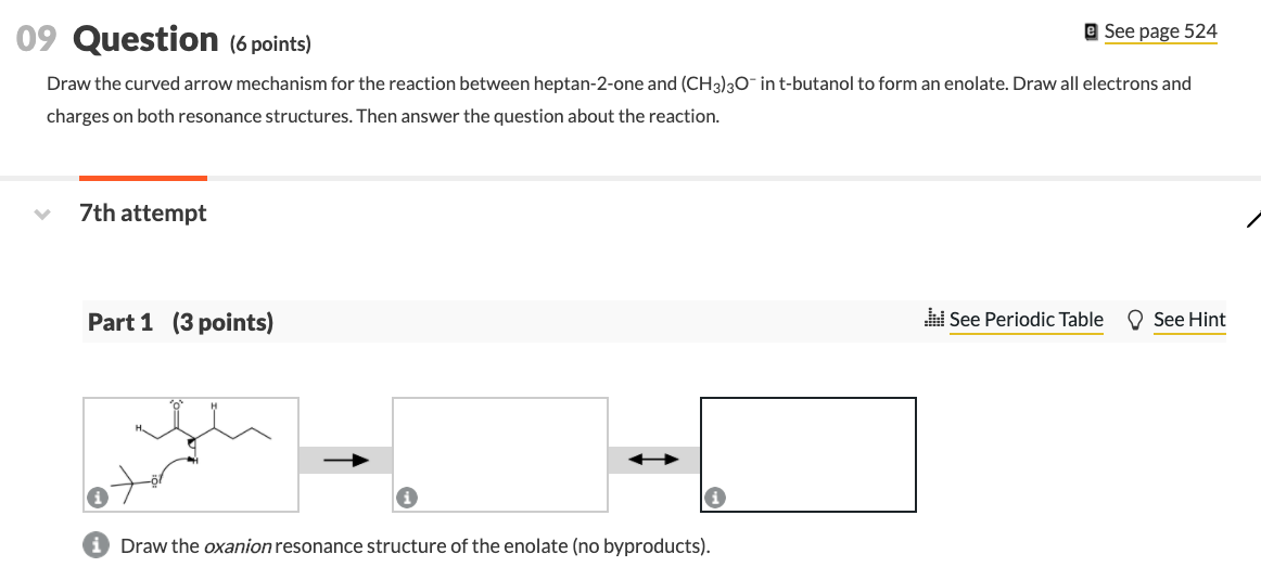 Solved 09 Question (6 points) e See page 524 Draw the curved | Chegg.com