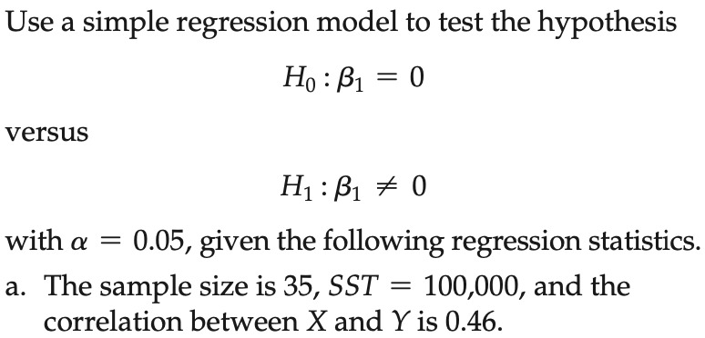 Solved Use A Simple Regression Model To Test The Hypothesis | Chegg.com