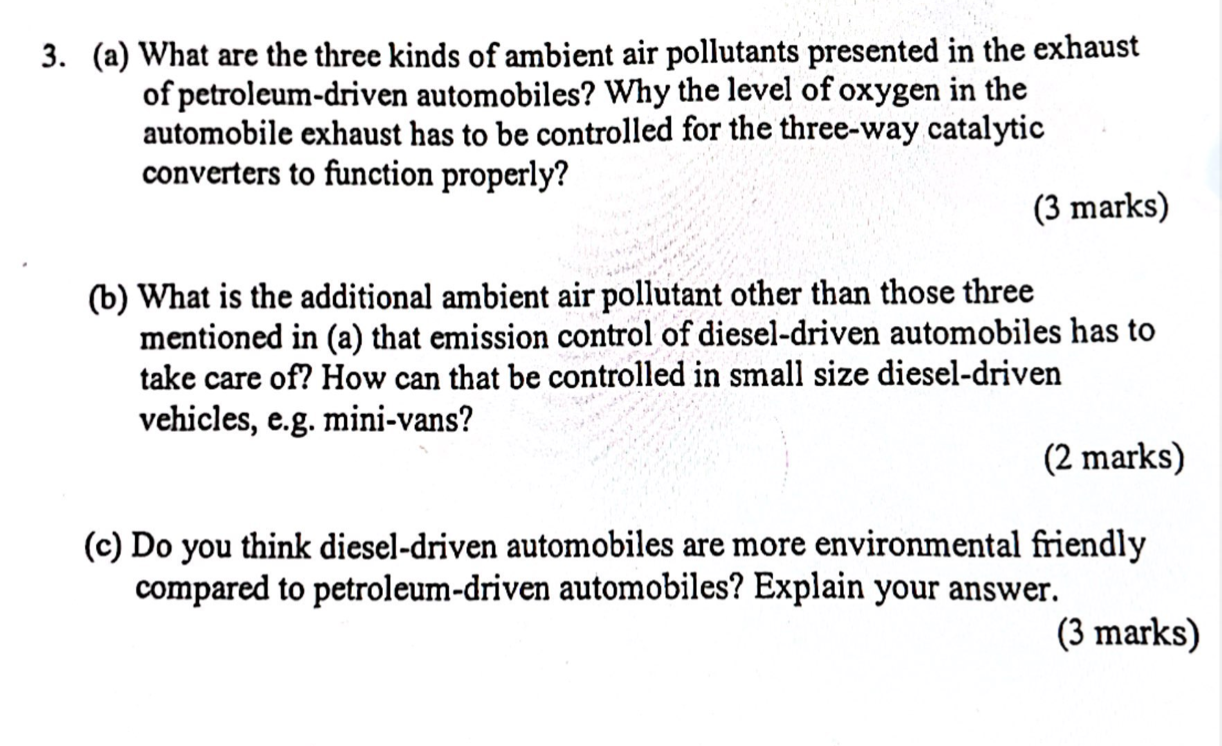 Solved (a) What are the three kinds of ambient air | Chegg.com