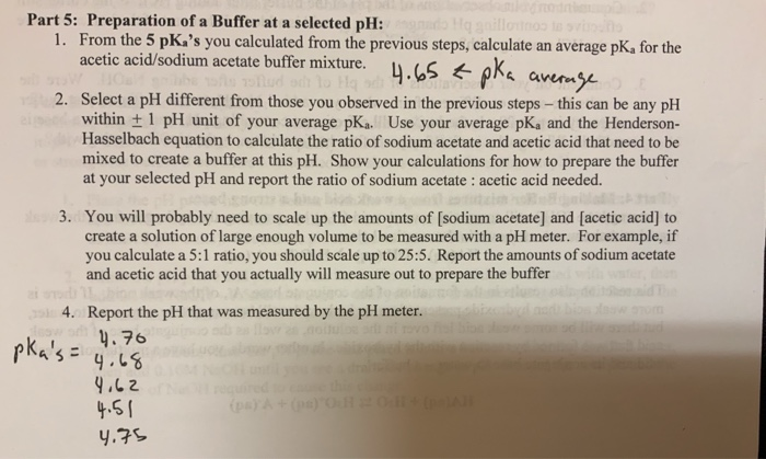 Solved Part 5: Preparation of a Buffer at a selected pH: 1. | Chegg.com