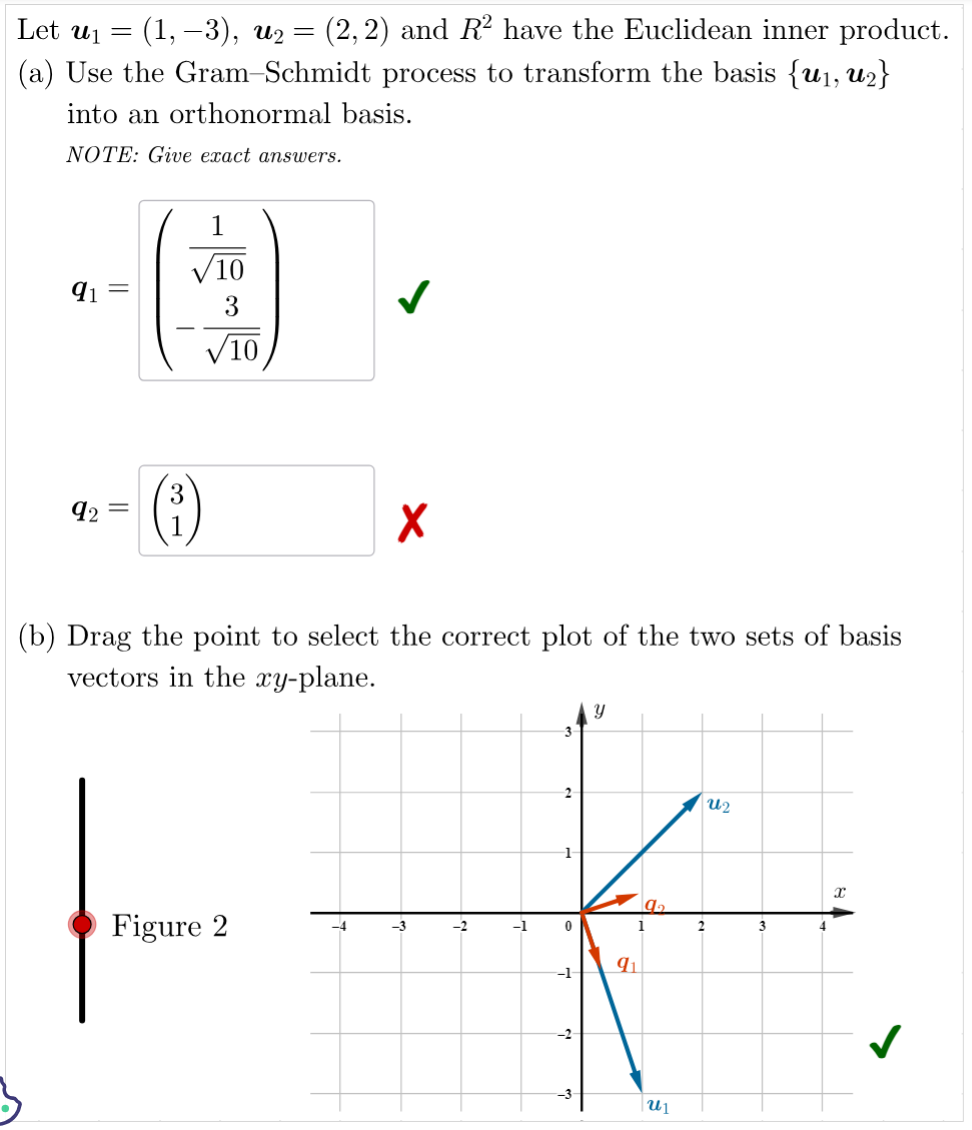 Solved Let u1=(1,−3),u2=(2,2) and R2 have the Euclidean | Chegg.com