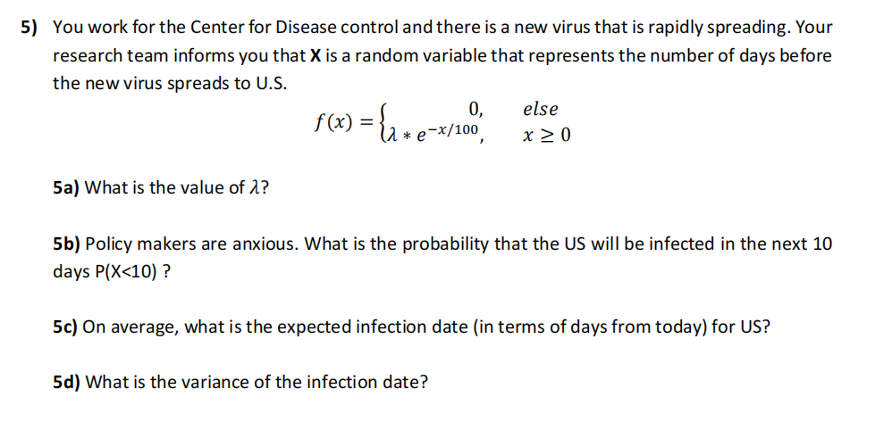 Solved You Work For The Center For Disease Control And There | Chegg.com