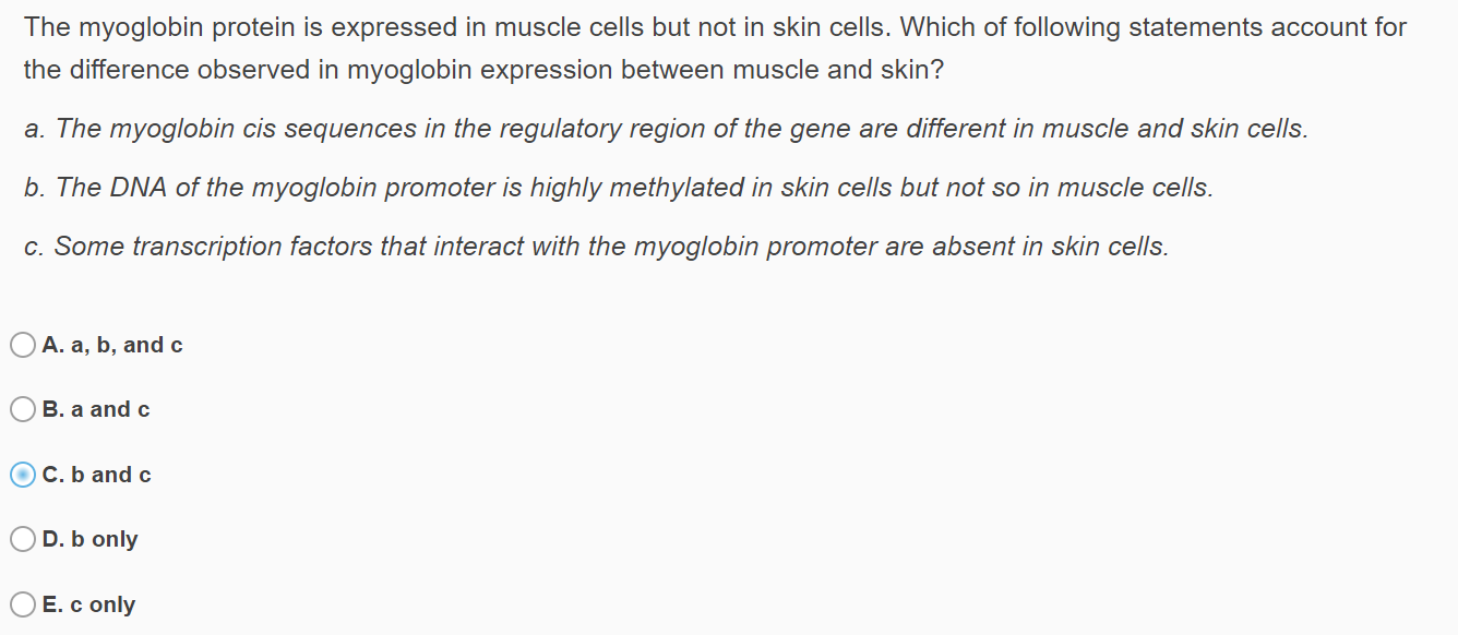 Solved The Myoglobin Protein Is Expressed In Muscle Cells | Chegg.com