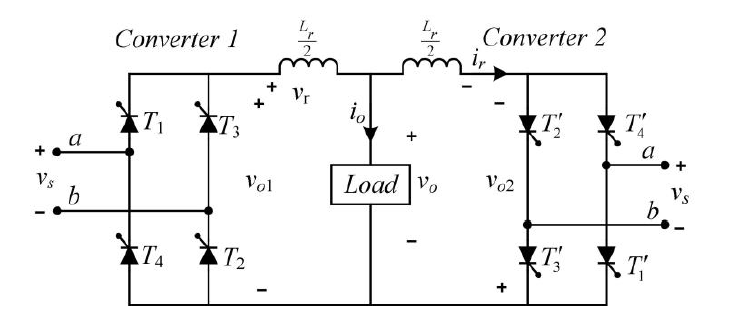 Solved The dual converter in Fig. 1(b) is operated from a | Chegg.com