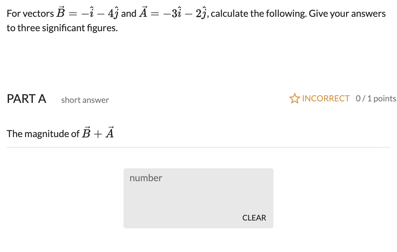 Solved For Vectors B=−i^−4j^ And A=−3i^−2j^, Calculate The | Chegg.com