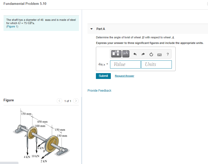 Solved Fundamental Problem 5.10 The shaft has a diameter of | Chegg.com