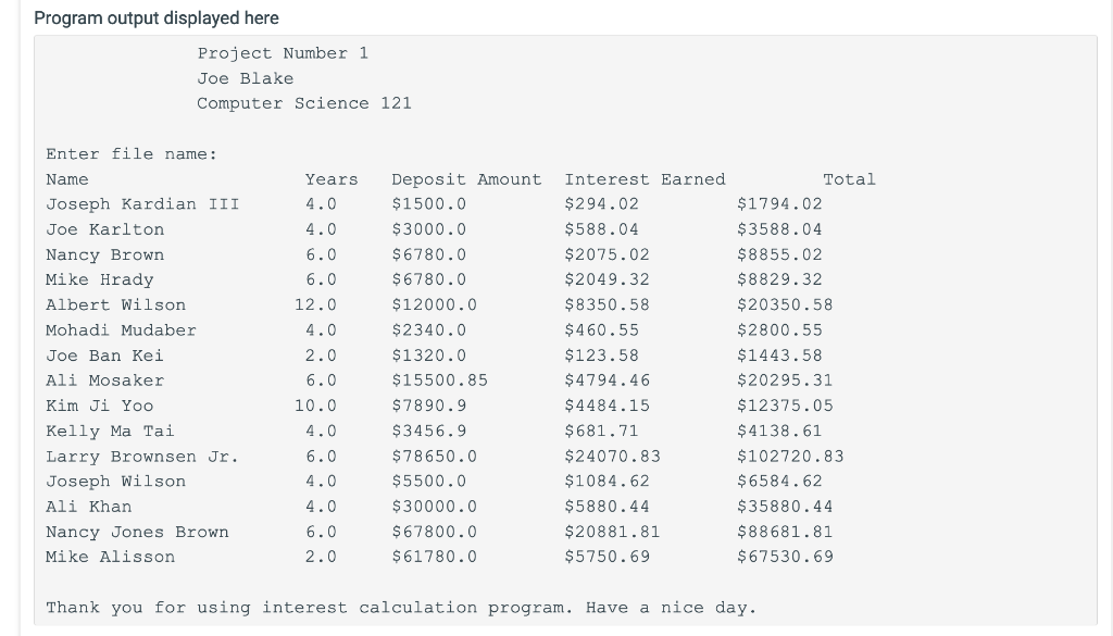 Solved Java program Question This assignment is to read | Chegg.com