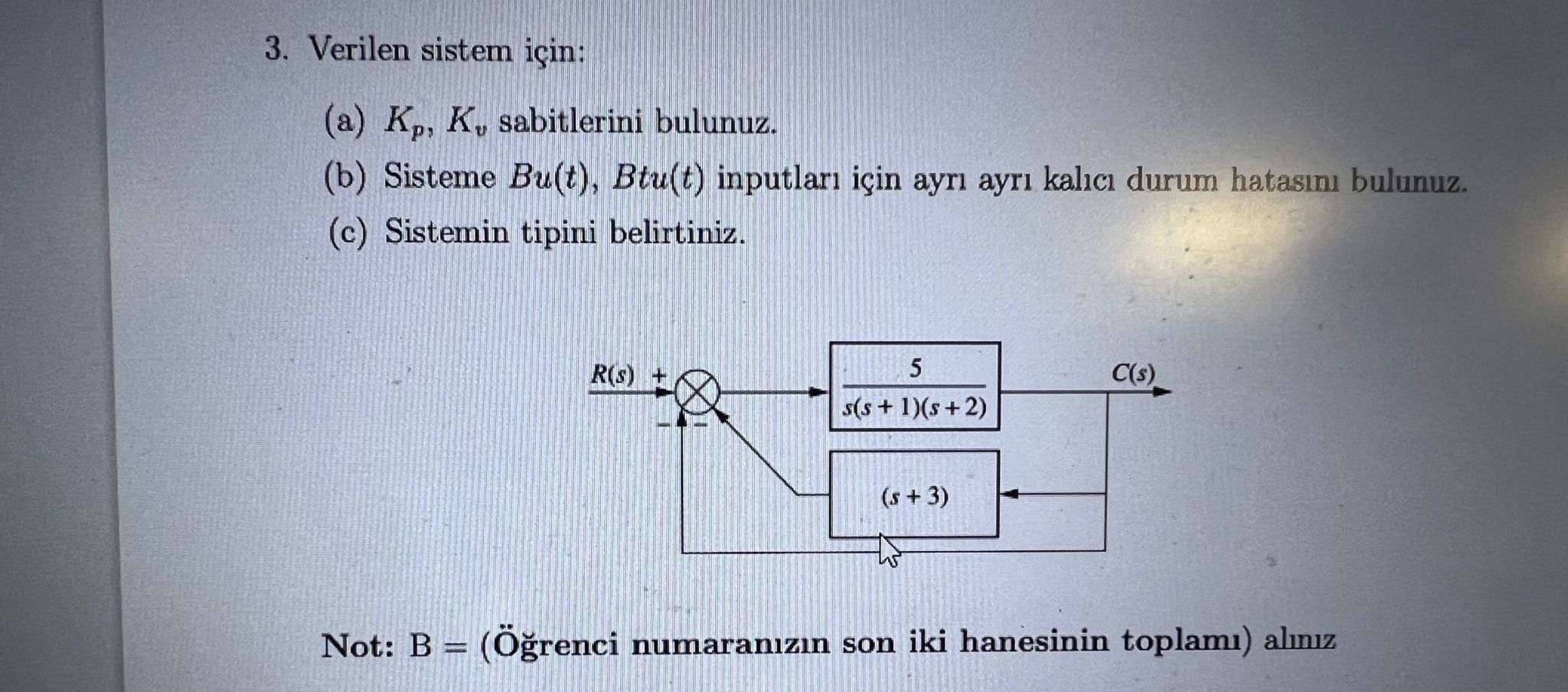 Solved 3. Verilen Sistem Için: (a) Kp,Kv Sabitlerini | Chegg.com