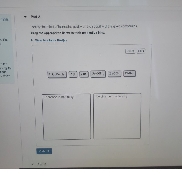 Solved Part A Table Identify the effect of increasing | Chegg.com