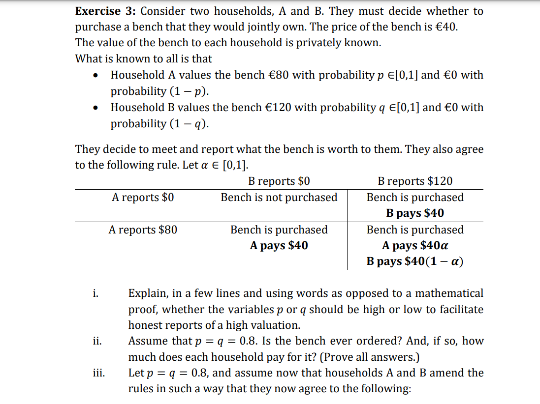 Solved Exercise 3: Consider Two Households, A And B. They | Chegg.com