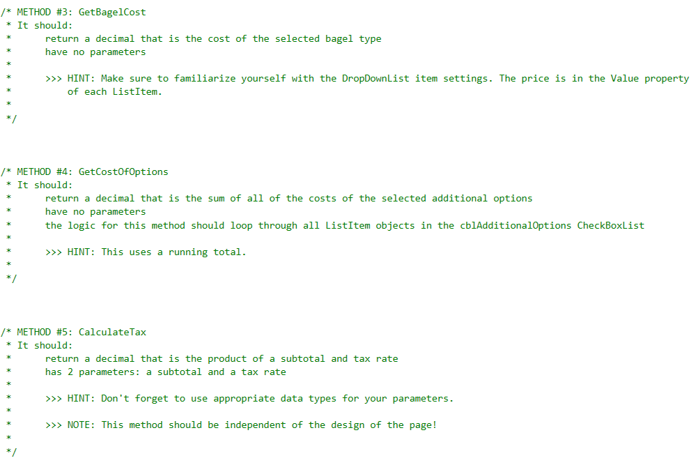Solved /* METHOD \#2: GetSelectedOptions * It should: return | Chegg.com
