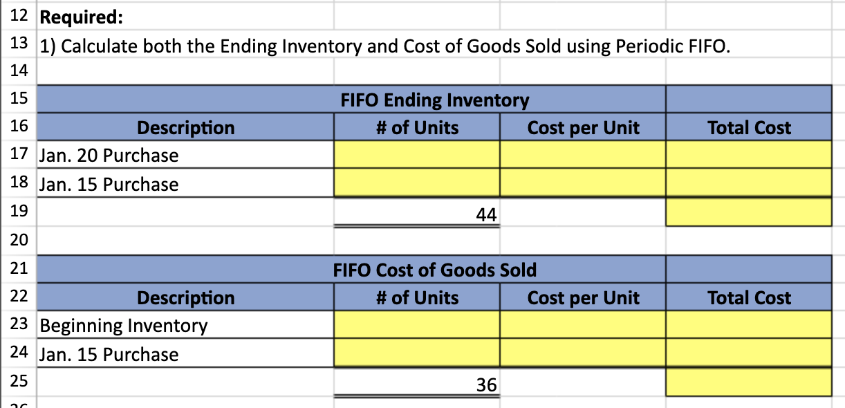 ending inventory formula fifo