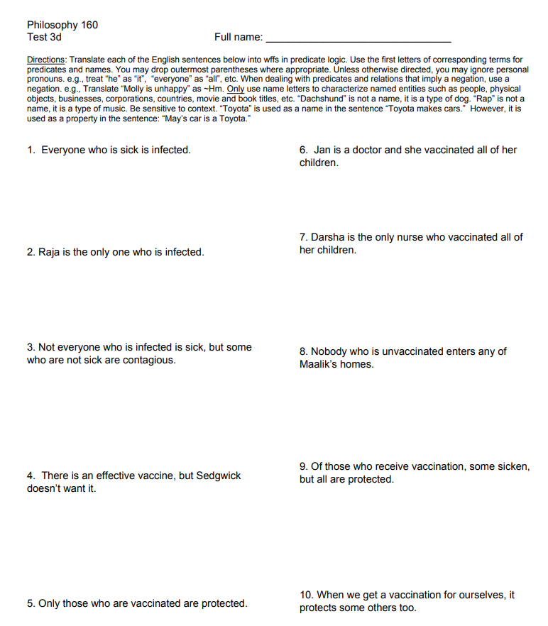 Homework 8 Philosophy 160 Directions: Evaluate the