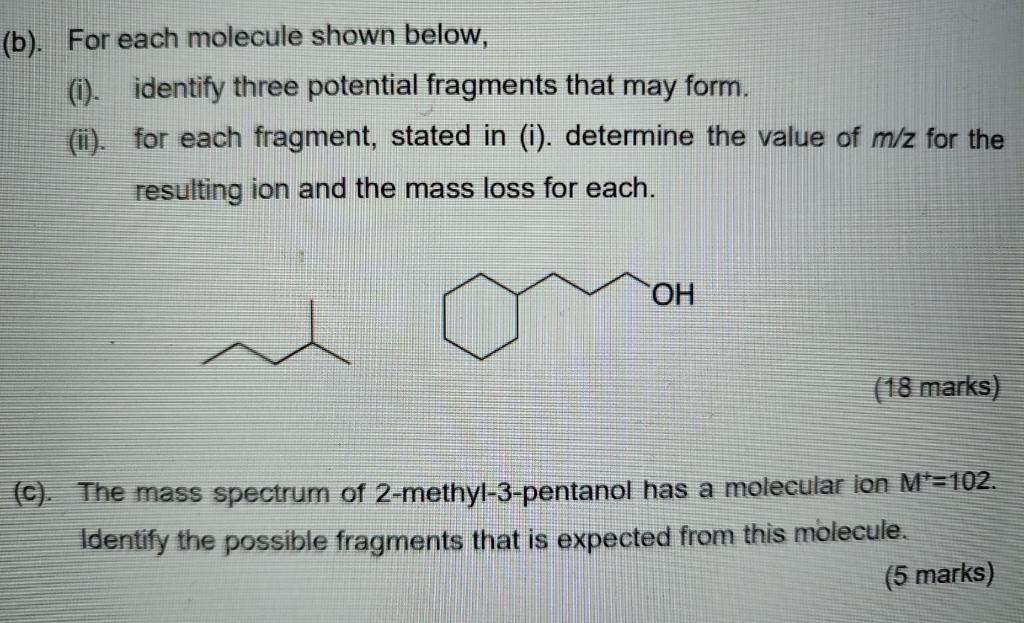 Solved B). For Each Molecule Shown Below, (i). Identify | Chegg.com